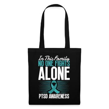 In this family, no one fights alone - Tote Bag - black - Front