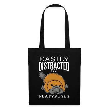 Platypus Easily Distracted By Platypuses Animals - Stoffbeutel - Schwarz - Vorne