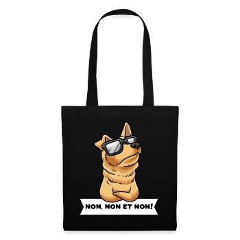 Berger Basque Chien Avec Lunettes De Soleil Têtu - Sac en tissu - noir - Devant