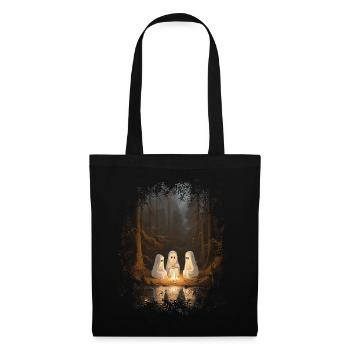 Vintage Ghost Campfire Camping Gothic Halloween - Tote Bag - black - Front