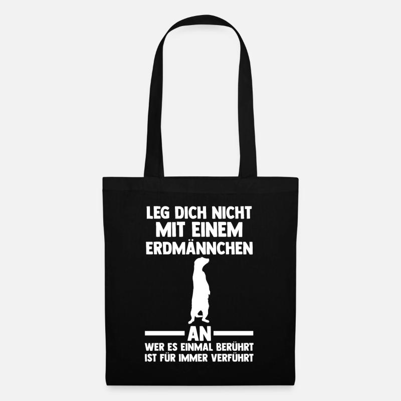 Erdmännchen - Stoffbeutel - Schwarz