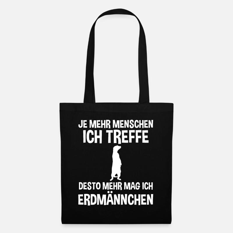 Erdmännchen - Stoffbeutel - Schwarz
