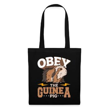 Guinea Pig Obey The Guinea Pig Cavy Animal Lover - Stoffbeutel - Schwarz - Vorne