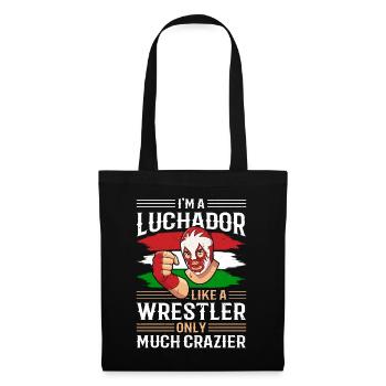 Mexikanischer Wrestling Ringer Lucha Libre Maske - Stoffbeutel - Schwarz - Vorne