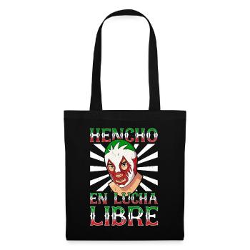 Mexikanischer Wrestling Ringer Lucha Libre Maske - Stoffbeutel - Schwarz - Vorne