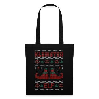 Ugly Christmas Weihnachtself Kleinster Elf Xmas - Stoffbeutel - Schwarz - Vorne