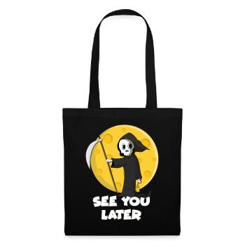 Grim reaper with scythe greets before Halloween full moon - Tote Bag - black - Front