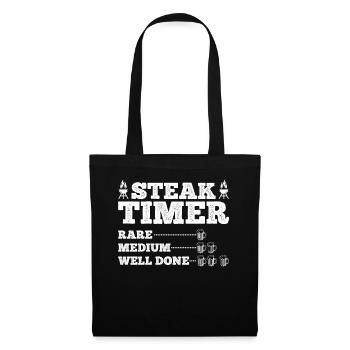 Steak Timer Rare Medium Well Done Beer Lover & BBQ - Tote Bag - black - Front
