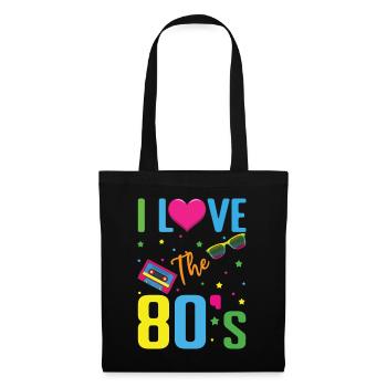 Heart Love 80s Carnival 80s Retro Party 1980 - Tote Bag - black - Front