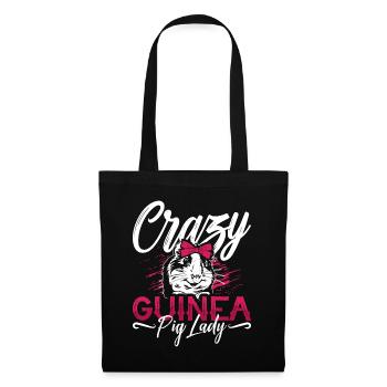 Guinea Pig Crazy Guinea Pig Lady Cavy Animal Lover - Tote Bag - black - Front