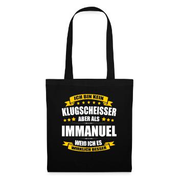 Name Immanuel Vorname Klugscheisser Namenstag - Stoffbeutel - Schwarz - Vorne