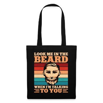 Amant barbe Homme barbu Regarde-moi - Sac en tissu - noir - Devant