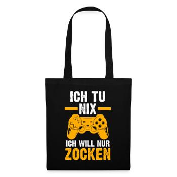 Zocker Zocken Gamer - Stoffbeutel - Schwarz - Vorne