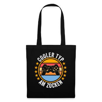 Zocker Zocken Gamer - Stoffbeutel - Schwarz - Vorne