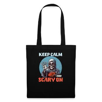 Football Halloween Restez calme et effrayant - Sac en tissu - noir - Devant