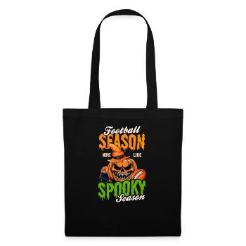 Fußball Halloween eher wie gruselige Jahreszeit - Stoffbeutel - Schwarz - Vorne