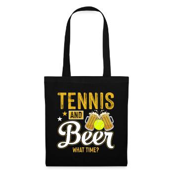 Tennis and beer. What time is it? - Tote Bag - black - Front
