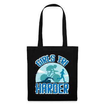 Girls Tri Harder 4 - Tote Bag - black - Front