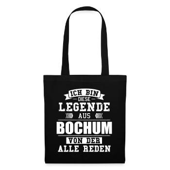 Stadt Bochum Deutschland Legende Spruch - Stoffbeutel - Schwarz - Vorne