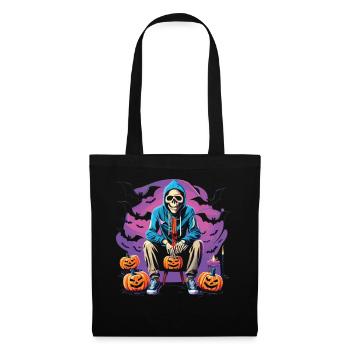 Halloween Skeleton Bat Pumpkin - Tote Bag - black - Front
