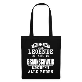 Stadt Braunschweig Deutschland Legende Spruch - Stoffbeutel - Schwarz - Vorne