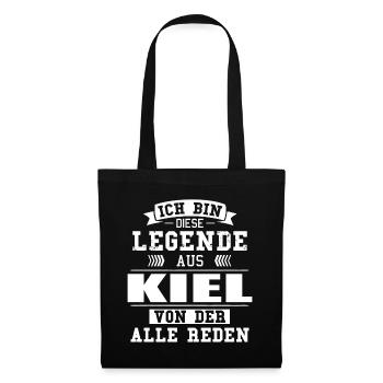 Stadt Kiel Deutschland Legende Spruch - Stoffbeutel - Schwarz - Vorne