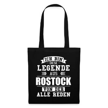 Stadt Rostock Deutschland Legende Spruch - Stoffbeutel - Schwarz - Vorne