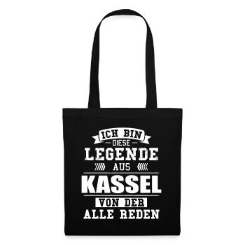 Stadt Kassel Deutschland Legende Spruch - Stoffbeutel - Schwarz - Vorne