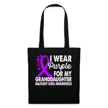 Portez du violet pour la petite-fille Mois de la conscience - Sac en tissu - noir - Devant