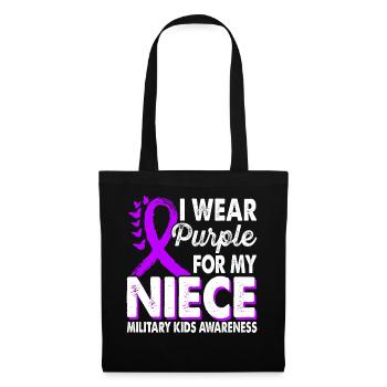 Wear Purple For Nieces Military Kids - Tote Bag - black - Front