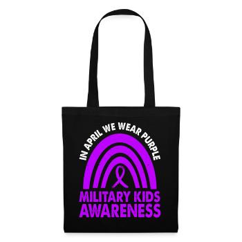 En avril, nous portons le violet Military Kids - Sac en tissu - noir - Devant