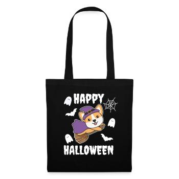 Corgi Joyeux Halloween Sorcière Enfants Sorcière Costume de Sorcière - Sac en tissu - noir - Devant