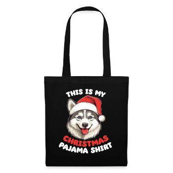 Husky Noël Pyjamas Chiens - Sac en tissu - noir - Devant