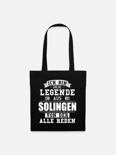 Stadt Solingen Deutschland Legende Spruch - Stoffbeutel - Schwarz