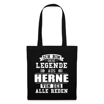 Stadt Herne Deutschland Legende Spruch - Stoffbeutel - Schwarz - Vorne