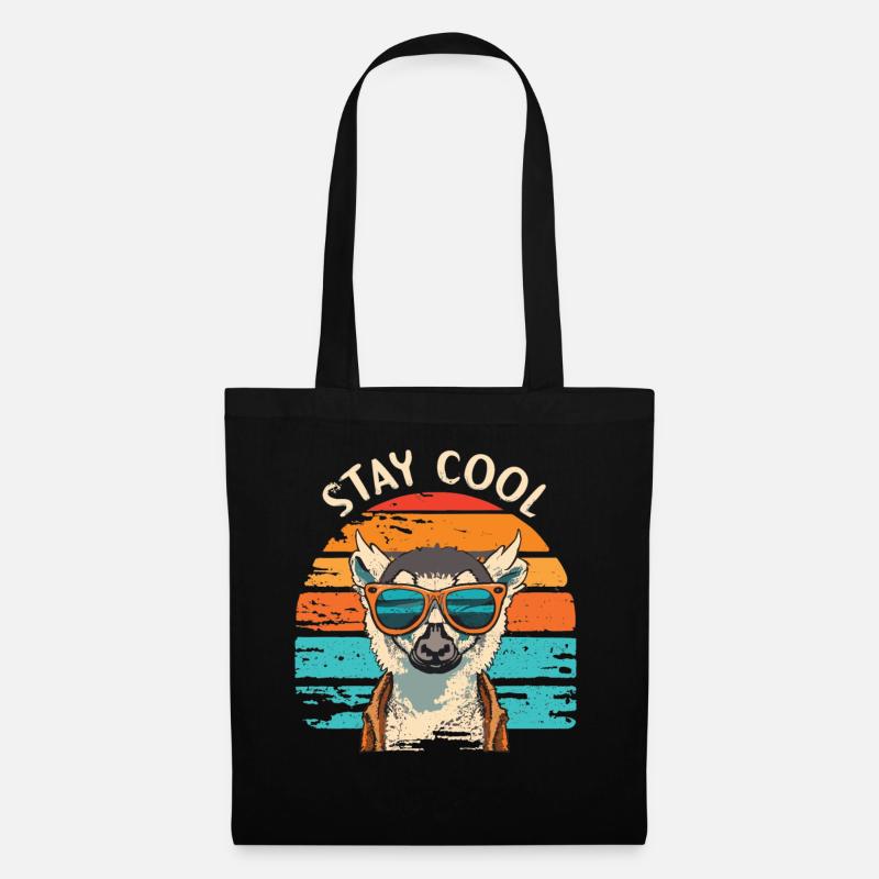 Stay Cool Lemur - Stoffbeutel - Schwarz