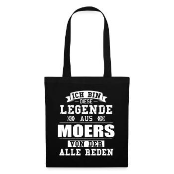 Stadt Moers Deutschland Legende Spruch - Stoffbeutel - Schwarz - Vorne