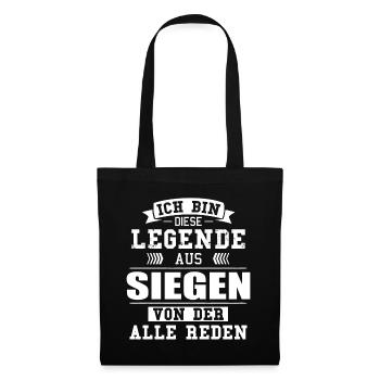 Stadt Siegen Deutschland Legende Spruch - Stoffbeutel - Schwarz - Vorne