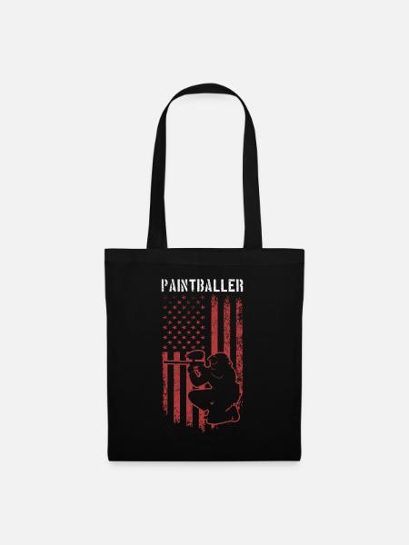 Paintball Player Paintballer Paintballer US Flag - Stoffbeutel - Schwarz