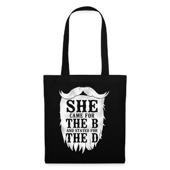 Amoureux de la barbe Homme barbu Elle est venue - Sac en tissu - noir - Devant