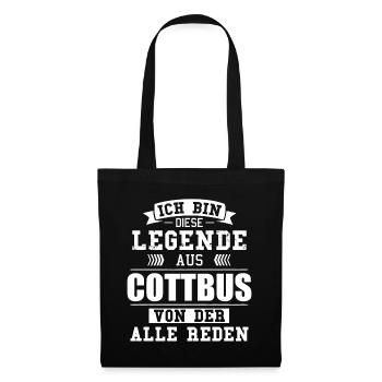 Stadt Cottbus Deutschland Legende Spruch - Stoffbeutel - Schwarz - Vorne