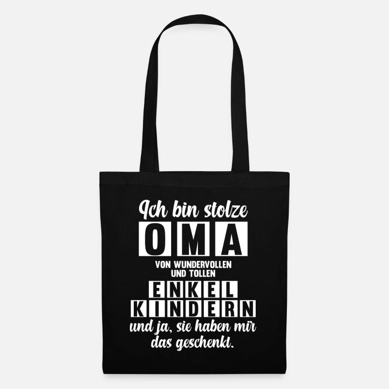 Großmutter Enkelkinder Oma - Stoffbeutel - Schwarz