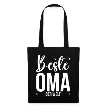 Großmutter Beste Oma - Stoffbeutel - Schwarz - Vorne