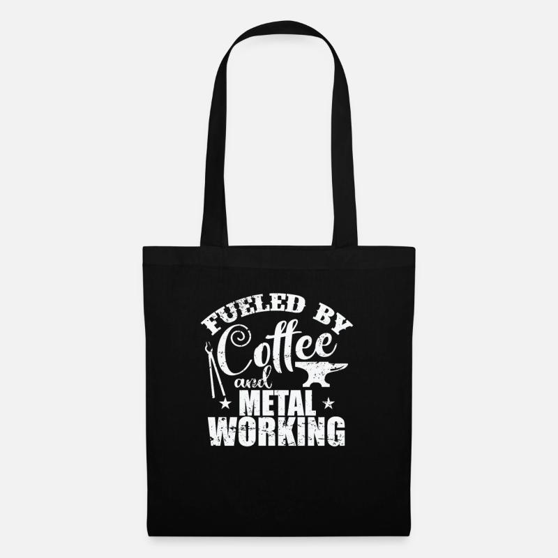 Fueled by Coffee and Metal Working Beruf - Stoffbeutel - Schwarz