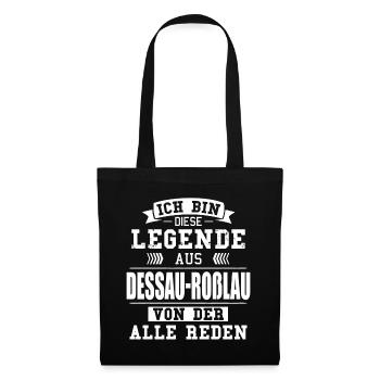 Stadt Dessau-Roßlau Deutschland Legende Spruch - Stoffbeutel - Schwarz - Vorne