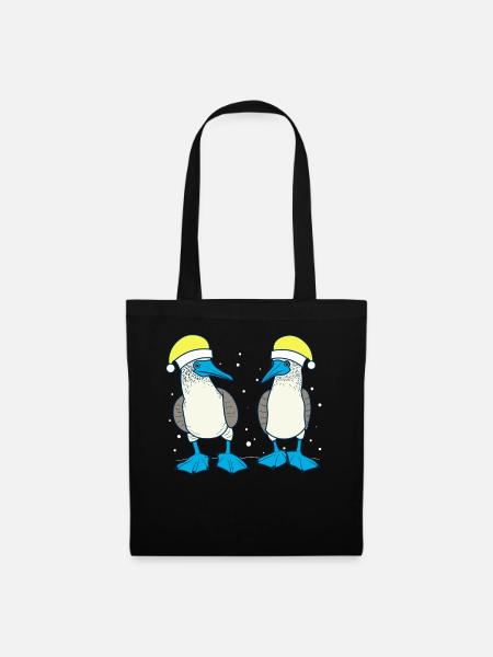 Blaufusstölpel Weihnachten - Stoffbeutel - Schwarz