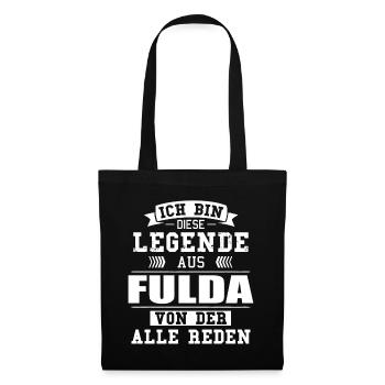 Stadt Fulda Deutschland Legende Spruch - Stoffbeutel - Schwarz - Vorne