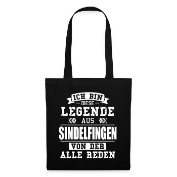 Stadt Sindelfingen Deutschland Legende Spruch - Stoffbeutel - Schwarz - Vorne