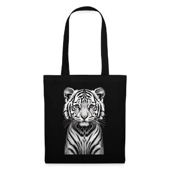 Kindliche Faszination: Das Bengalische Tigerbaby - Stoffbeutel - Schwarz - Vorne