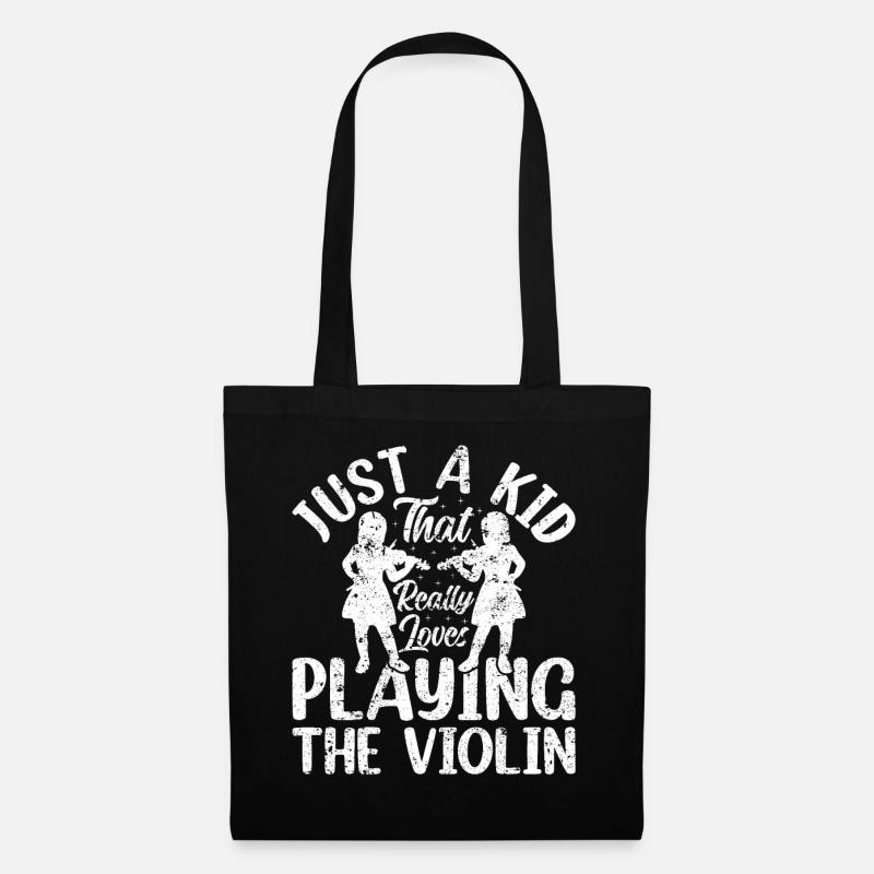 Just A Kid That Really Loves Playing The Violin Vi - Stoffbeutel - Schwarz